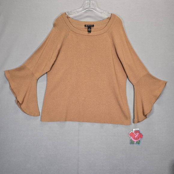 INC International Concepts Womens Plus Ruffled Sleeve Knit Sweater Size 2X - Picture 2 of 12